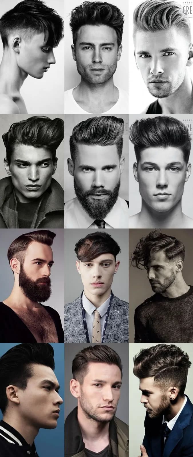 Reference collage of 12 mens haircut styles from Grove Batu Barbershop
